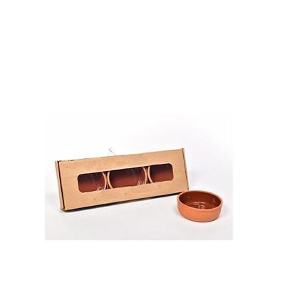 CIOTOLA TERRACOTTA DA FORNO D. 12 X H4 CM 0,25 LT SET 3 PZ