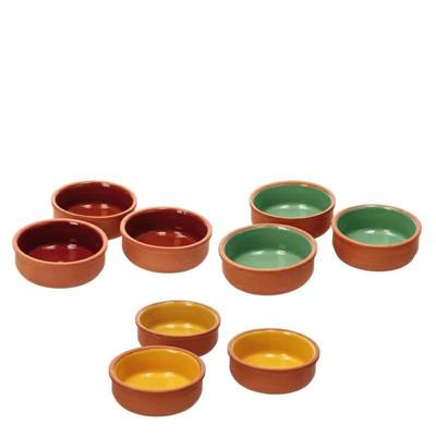 CIOTOLA TERRACOTTA D. 12 X H4 CM 3 COLORI ASS SET 3 PZ