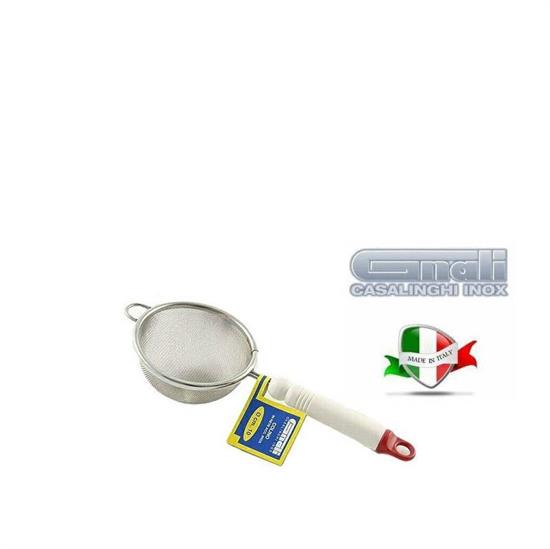 COLINO 8 CM SEMISFERICO RETE ACCIAIO INOX MANICO PLASTICA