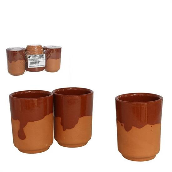 BICCHIERE IN TERRACOTTA CONF. 3 PZ