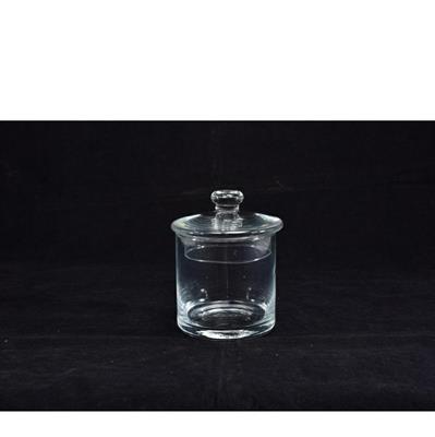 VASO CILINDRO CON COPERCHIO IN VETRO 9XH15 CM