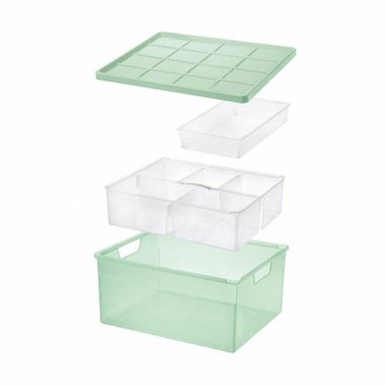 CONTENITORE BOX LINEA 13,8LT CON COPERCHIO ED ORGANIZER COLO