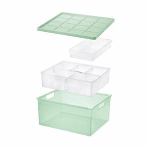 CONTENITORE BOX LINEA 13,8LT CON COPERCHIO ED ORGANIZER COLO