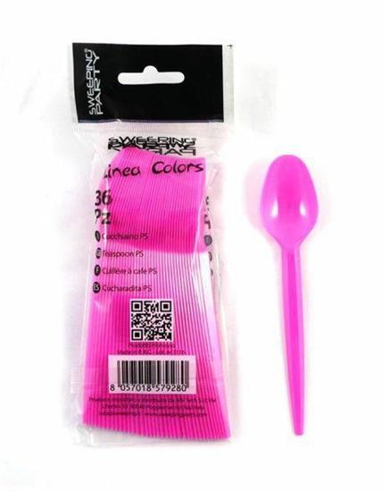 CUCCHIAINO IN PLASTICA CONF. 24PZ COLORE FUXIA