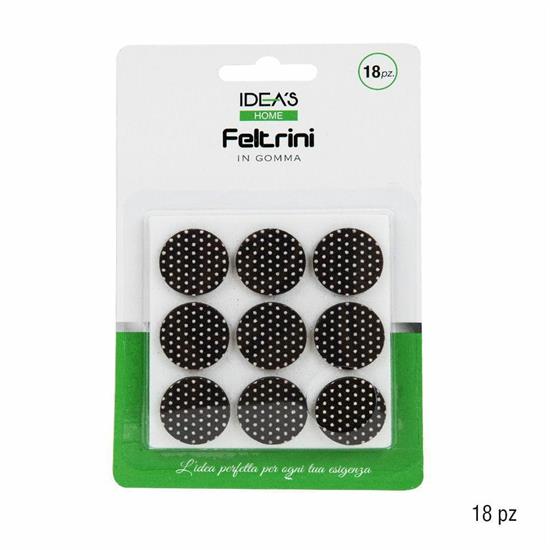 FELTRINI ROTONDI D.2,5 CM CONF. 18 PZ COLORE NERO