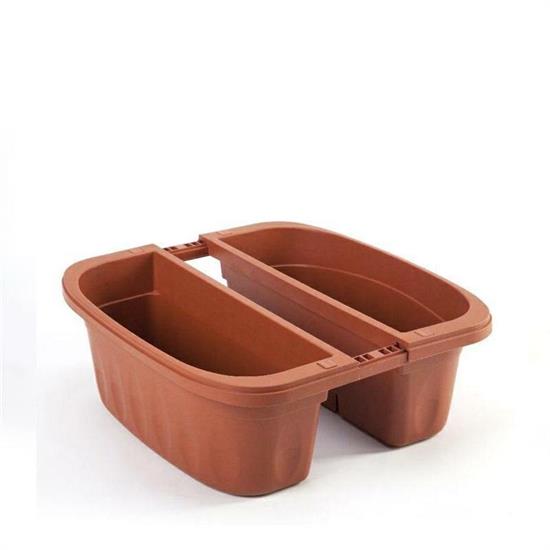 FIORIERA DOPPIA KLUNIA 50 CM COLORE TERRACOTTA