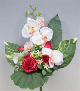 FIORE FRONTALE ROSE+PHALAENOPSIS