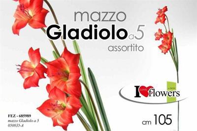 FIORE GLADIOLO CON 5FIORI 105CM COLORI ASS.