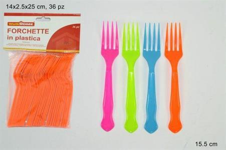 FORCHETTINE PLASTICA 36PZ 4COL.