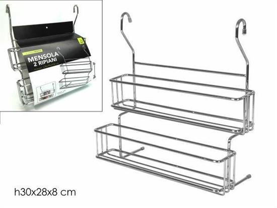 MENSOLA 2RIPIANI IN METALLO 28X8XH30CM