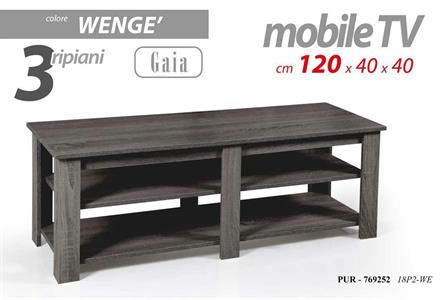 MOBILE TV LEGNO GAIA 120 X 40 X 40 CM COLORE WENGE'