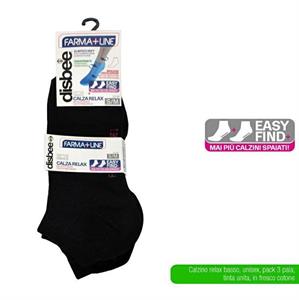 CALZINO RELAX BASSO NERO MIS. S/M CONF. 3 PZ