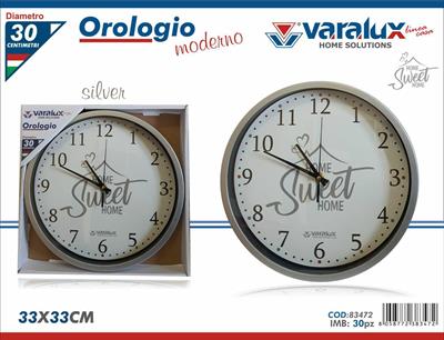 OROLOGIO MODERNO D.33CM COLORE SILVER