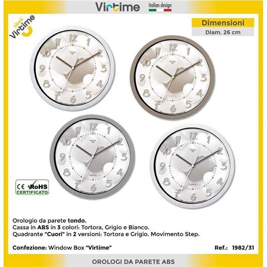 OROLOGIO ABS TONDO 26 CM QUADRANTE CUORI 4 ASS