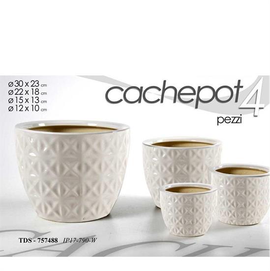 CASPO SET 4PZ DECORO RETE BIANCA