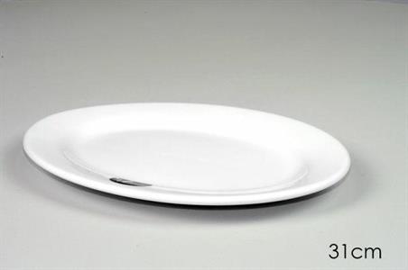 PIATTO OVALE IN CERAMICA 31CM BIANCO