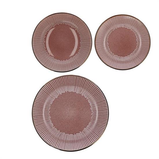 PIATTO SERVIZIO 18 PZ CERAMICA MARRONE