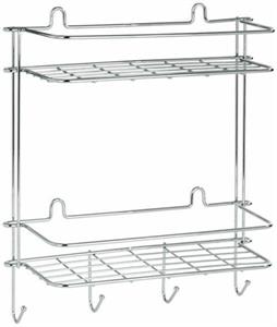 PORTAOGGETTI DOPPIO CROMATO LINEA SLIM 28 X 11 X H32 CM