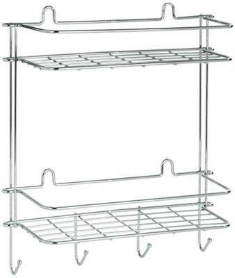 PORTAOGGETTI DOPPIO CROMATO LINEA SLIM 28 X 11 X H32 CM