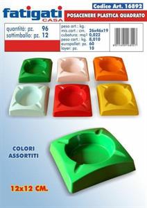 POSACENERE PLASTICA QUADRATO COLORI ASS.