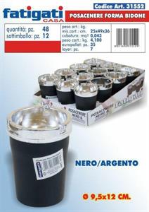 POSACENERE BIDONE NERO/ARGENTO