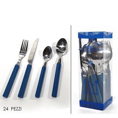 POSATE JOLIE SET 24 PZ COLORE BLU PETROLIO