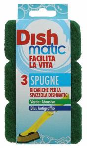 SPUGNA RICAMBIO DISHMATIC ABRASIVA SET 3PZ  COLORE VERDE