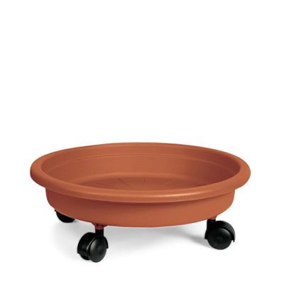 SOTTOVASO CON RUOTE 28 CM COLORE TERRACOTTA