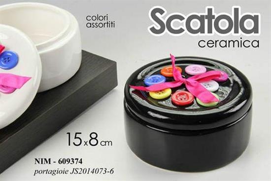 SCATOLA IN CERAMICA 15X15X7,5CM COLORI ASS.