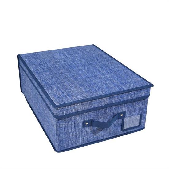 SCATOLA PORTABIANCHERIA TOP CLASS BLU 48 X 36 X 19 CM