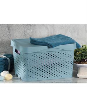 SCATOLA CON COPERCHIO TULLY 36 X 27 X H22 CM 3 COLORI ASS