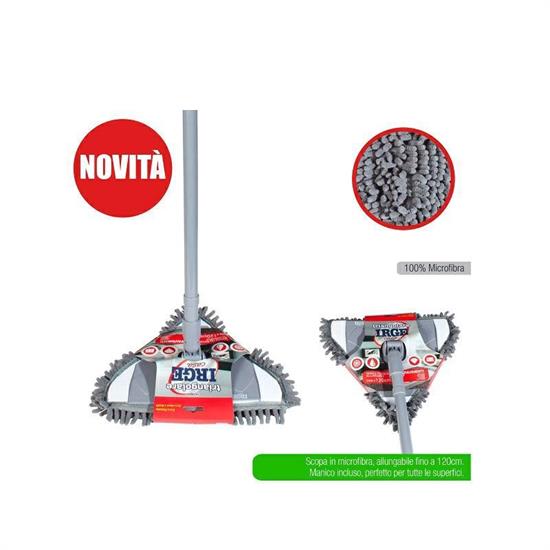 SCOPA MICROFIBRA TRIANGOLARE CON MANICO
