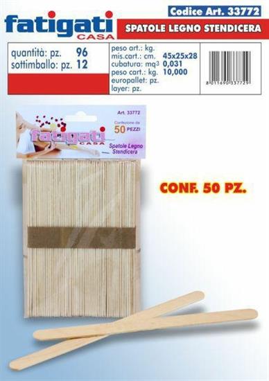 SPATOLA LEGNO STENDI CERA CONF. 50PZ