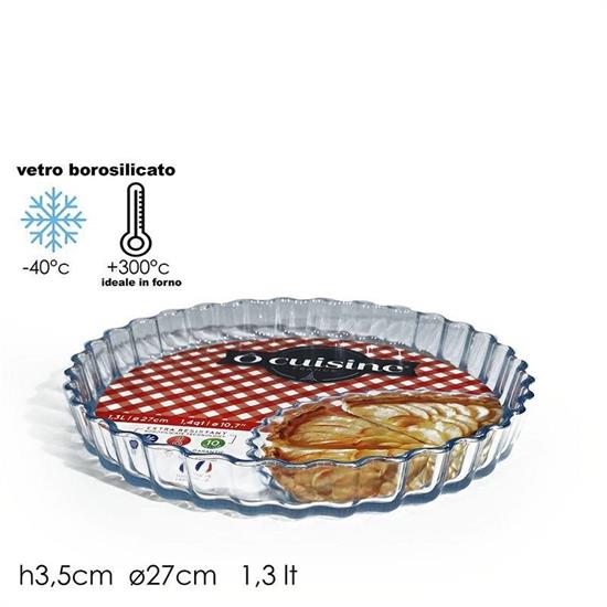 STAMPO CROSTATA IN VETRO 1,3 LT 27 X H3,5 CM