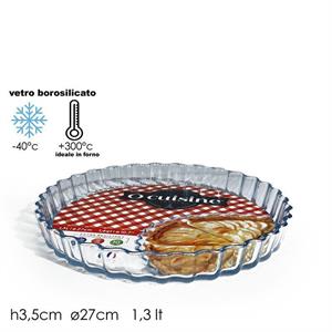 STAMPO CROSTATA IN VETRO 1,3 LT 27 X H3,5 CM