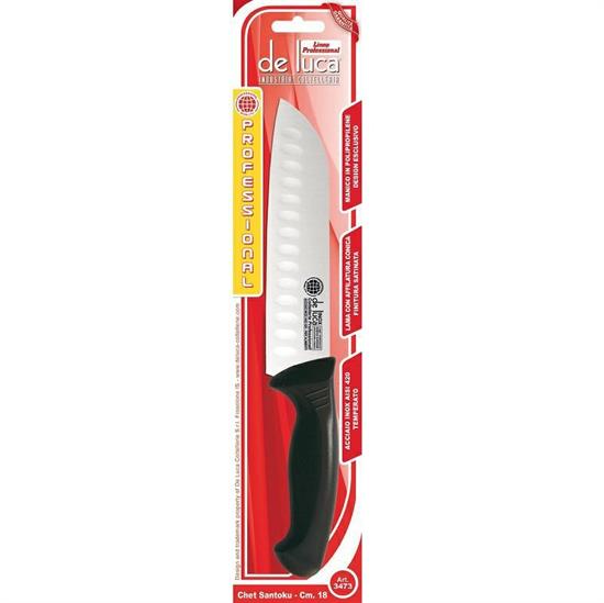 COLTELLO SANTOKU INOX MANICO PLASTICA 28 CM