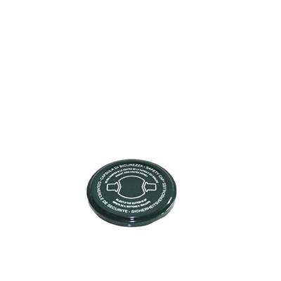 TAPPO PER BARATTOLO D. 63 MM VERDE CON SCRITTA CONF. 100 PZ