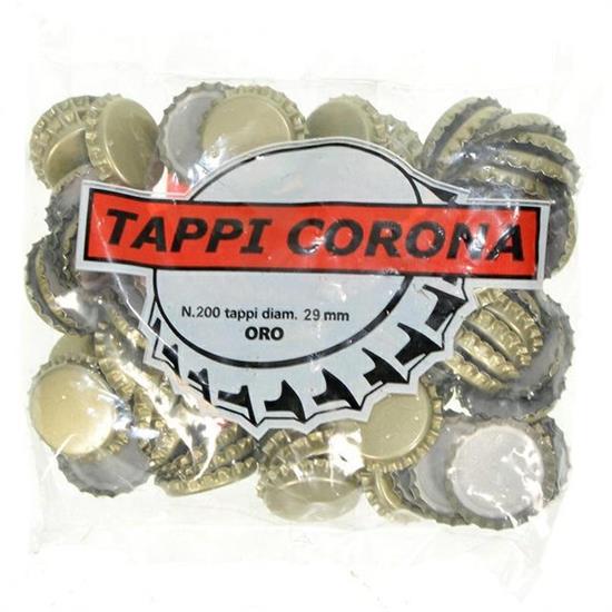 TAPPO CORONA 29 COLORE ORO CONF 200 PZ