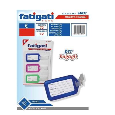 TARGHETTE PER BAGAGLI CONF. 3 PZ