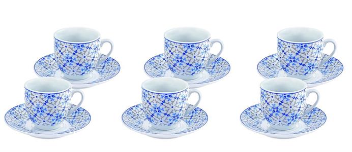 TAZZA CAFFE' CON PIATTINO TANGERI CONF. 6PZ