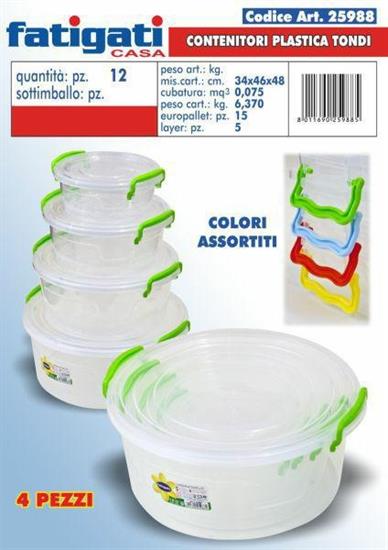 CONTENITORI PLASTICA TONDI 4PZ FATIGATI