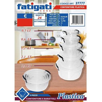 CONTENITORI IN PLASTICA SET 5 PZ