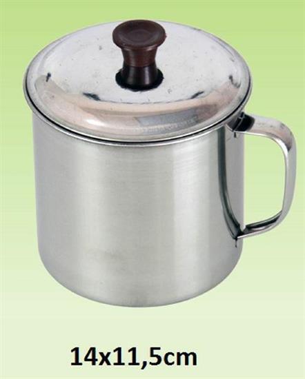 TAZZA INOX C/COPERCHIO 14X11,5CM