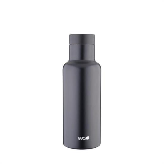 THERMOS ISOLANTE NERO OPACO CON TAPPO AUTOMATICO 450 ML