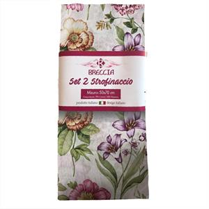 SALVIETTA COTONE SET 2 PZ DECORO PARSIFAL ROSA