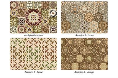 TOVAGLIETTA PLACEMATS 31X45CM AZULEJOS BROWN