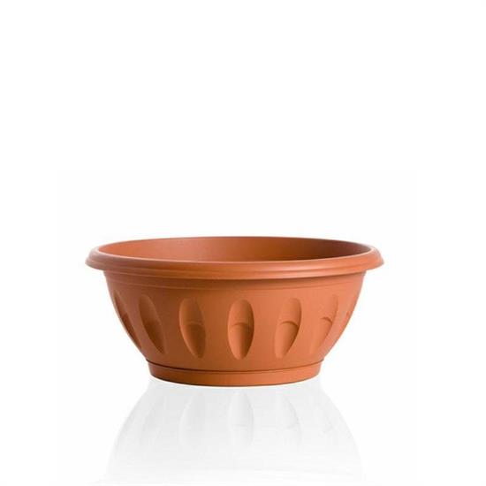 VASO CIOTOLA ALBA CON SOTTOVASO CM 25 TERRACOTTA