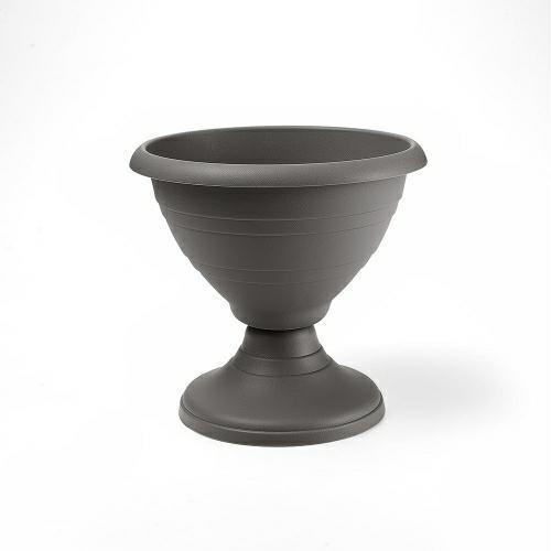 VASO CAMPANA CON PIEDE 30CM COLORE ANTRACITE