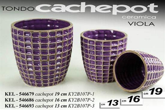 VASO IN CERAMICA COLORE VIOLA 19CM