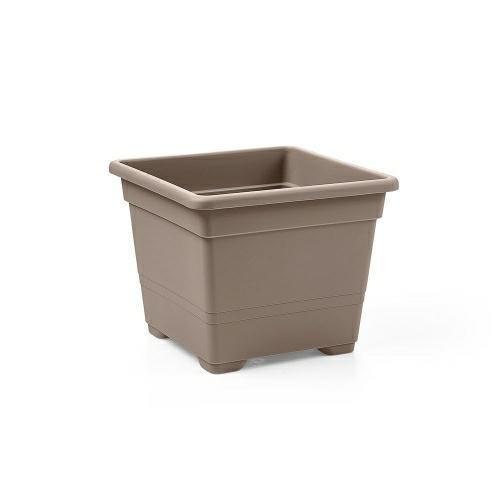 VASO QUADRATO 45CM COLORE AVANA